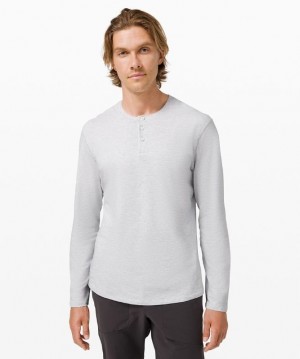 Lululemon 5 Year Basic Long Sleeve Henley Erkek Üstler Açık Gri | SJIF-20394