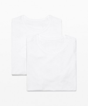 Lululemon 5 Year Basic T-Shirt 2 Pack Erkek Üstler Beyaz Beyaz | DGTB-27145