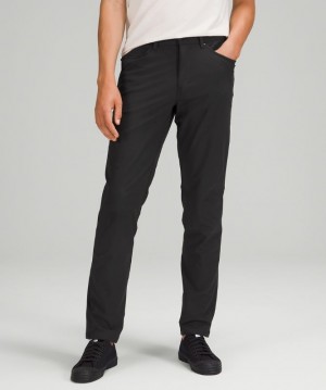 Lululemon ABC Relaxed-Fit Pant 34 Warpstreme Erkek Pantolon Siyah | HKAU-32489