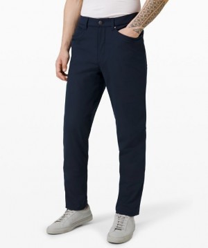 Lululemon ABC Relaxed-Fit Pant 34 Warpstreme Erkek Pantolon Lacivert | VCIL-07261