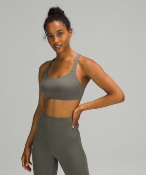 Lululemon Adapt and Align Bra Light Support Kadın Spor Sütyeni Gri Zeytin Yeşili | LMAY-97513
