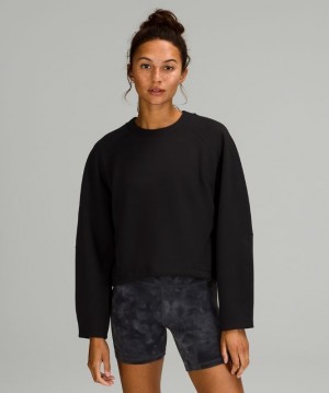 Lululemon AirWrap Modal Crew Kadın Tişörtü Siyah | LJVG-67190