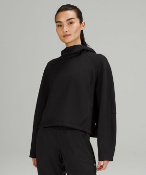 Lululemon AirWrap Pullover Hoodie Modal Kadın Kapşonlu Siyah | MHEB-52189
