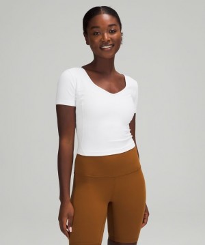 Lululemon Align Cropped T-Shirt Kadın Üstler Beyaz | MOSD-13409