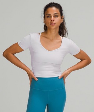 Lululemon Align Cropped T-Shirt Kadın Üstler Chrome | DXZE-65342