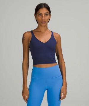 Lululemon Align Cropped Tank Top Kadın Üstler Night Sea | MKUE-17892