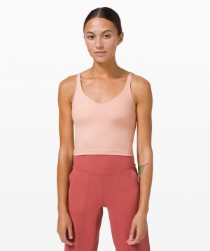 Lululemon Align Cropped Tank Top Kadın Üstler Pembe Beyaz | HGBC-17365