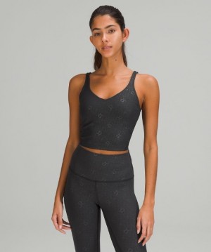 Lululemon Align Cropped Tank Top Kadın Üstler Siyah | XUIB-43051