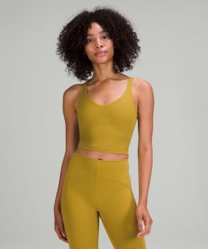 Lululemon Align Cropped Tank Top Kadın Üstler Altın | VKNF-79453