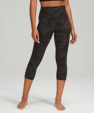 Lululemon Align HR Crop 21 Kadın Pantolon Camo Koyu Zeytin Yeşili Renkli | DLGK-36092