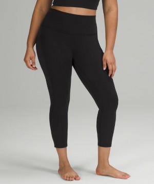 Lululemon Align HR Crop 23 Pockets Kadın Tayt Siyah | LWDU-82615