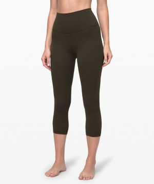 Lululemon Align High-Rise Crop 21 Kadın Tayt Koyu Zeytin Yeşili | QALV-68375