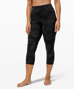 Lululemon Align High-Rise Crop 21 Kadın Tayt Camo Siyah Renkli | KEDQ-41268