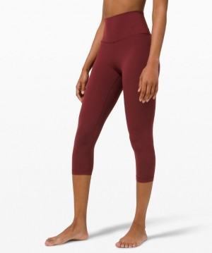 Lululemon Align High-Rise Crop 21 Kadın Tayt Kırmızı Bordo | IMDX-70698