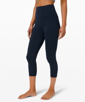 Lululemon Align High-Rise Crop with Pockets 23 Kadın Tayt Lacivert | BDOF-76034