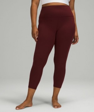 Lululemon Align High-Rise Crop with Pockets 23 Kadın Tayt Kırmızı Bordo | XDUV-21465