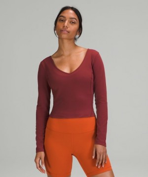 Lululemon Align Long Sleeve Shirt Kadın Üstler Bordo | JGFT-25496