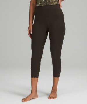 Lululemon Align Scalloped Hem High-Rise Crop 23 Kadın Pantolon Koyu Zeytin Yeşili | SKEA-92605