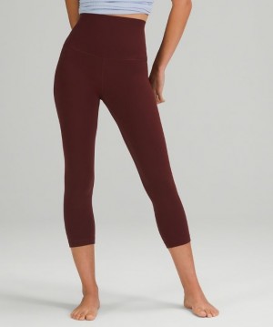 Lululemon Align Super High-Rise Crop 21 Kadın Pantolon Kırmızı Bordo | MGZB-94187
