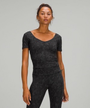 Lululemon Align T-Shirt Kadın Üstler Camo Siyah Renkli | EBZU-81235