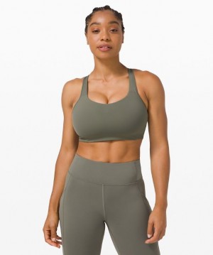 Lululemon All Powered Up Bra Medium Support, A Kadın Spor Sütyeni Gri Zeytin Yeşili | DTUO-02574