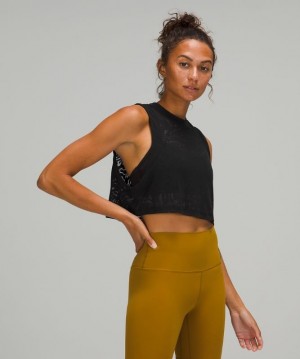 Lululemon All Yours Crop Tank Top Veil Kadın Üstler Siyah | FLZI-64175