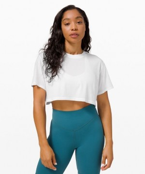 Lululemon All Yours Crop Tee Kadın Üstler Beyaz | DAEC-10653