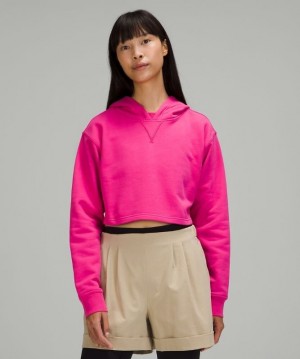 Lululemon All Yours Cropped Hoodie Kadın Kapşonlu Pembe | QFAE-03752