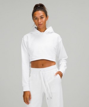 Lululemon All Yours Cropped Hoodie Kadın Kapşonlu Beyaz | QAPU-04138