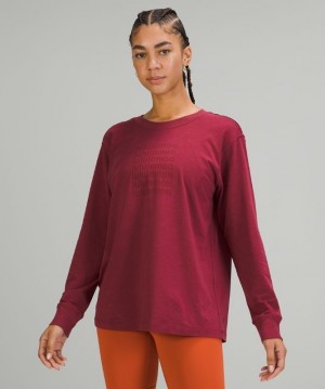 Lululemon All Yours Graphic Long Sleeve Shirt Kadın Üstler Bordo | UERC-06134