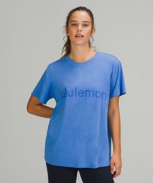 Lululemon All Yours Graphic Short Sleeve T-Shirt Kadın Üstler Mavi | QWHE-49635