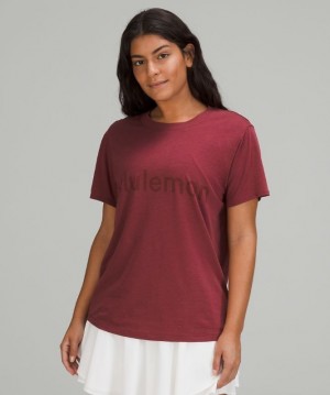 Lululemon All Yours Graphic Short Sleeve T-Shirt Kadın Üstler Bordo | HIBG-32547