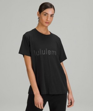 Lululemon All Yours Graphic Short Sleeve T-Shirt Kadın Üstler Siyah | GCHW-75086