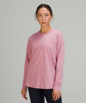 Lululemon All Yours Long Sleeve Shirt Kadın Üstler Pembe Gri Kahverengi | BWYF-63472