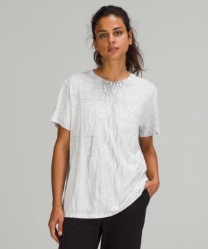 Lululemon All Yours Short Sleeve T-Shirt Vitasea Kadın Üstler Beyaz Siyah | OIHT-39145