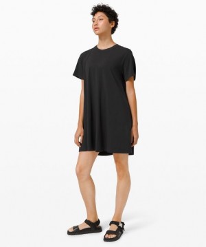 Lululemon All Yours Tee Dress Kadın Elbise Siyah | PNXK-65023