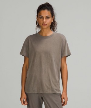 Lululemon All Yours Tee ThreadDye Kadın Üstler Siyah | QIBD-91803