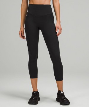 Lululemon All the Right Places High-Rise Drawcord Waist Crop 23 Kadın Tayt Siyah | IKMY-82359