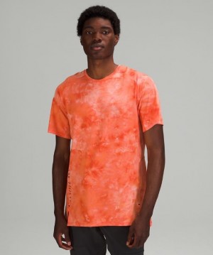 Lululemon Always Agile Short Sleeve Spray Dye Erkek Üstler Beyaz Mercan | GNKE-39670