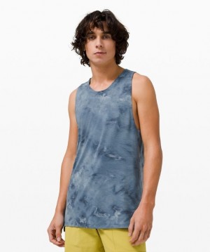 Lululemon Always Agile Tank Spray Dye Erkek Üstler Lacivert | SGDJ-87601