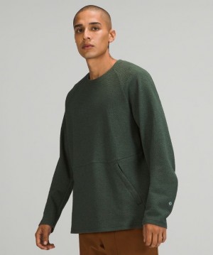 Lululemon At Ease Crew Erkek Tişörtü Yeşil Siyah | UHGR-42067