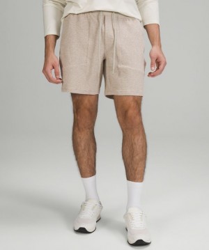 Lululemon At Ease Short 7 Erkek Şort Bej Rengi Beyaz | HKVA-41507