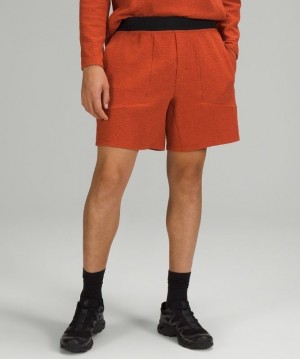 Lululemon At Ease Short 7 Erkek Şort Koyu Kırmızı Siyah | LCTX-61472