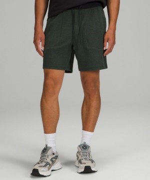 Lululemon At Ease Short 7 Erkek Şort Yeşil Siyah | CXHN-07625
