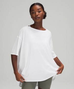 Lululemon Back In Action Short Sleeve Kadın Üstler Beyaz | VPET-60217