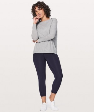Lululemon Back in Action Long Sleeve Kadın Üstler Açık Gri | GKAW-08769
