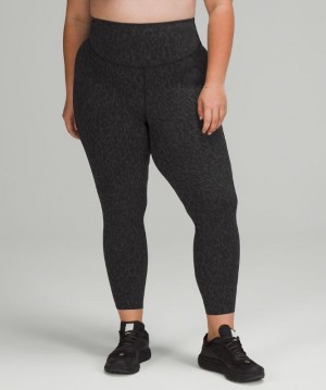 Lululemon Base Pace HR Tight 25 Kadın Tayt Leopar Camo Siyah Renkli | SRQF-26045