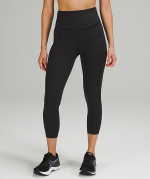 Lululemon Base Pace High-Rise Crop 23 Brushed Kadın Tayt Siyah | SWJO-05312