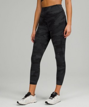 Lululemon Base Pace High-Rise Crop 23 Kadın Pantolon Camo Siyah Renkli | QKNF-85763