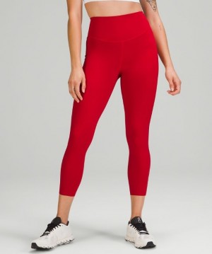 Lululemon Base Pace High-Rise Crop 23 Kadın Pantolon Koyu Kırmızı | ITXK-84960